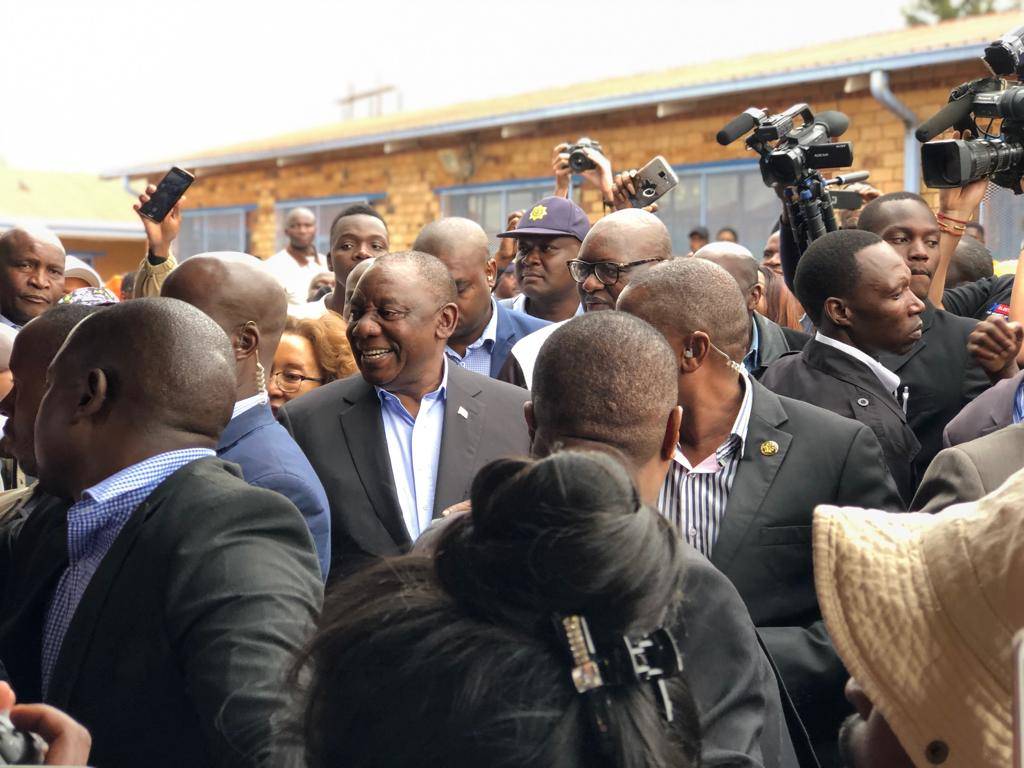 President Cyril Ramaphosa arrives to cast his vote in Soweto. Picture: Juniour Khumalo/City Press