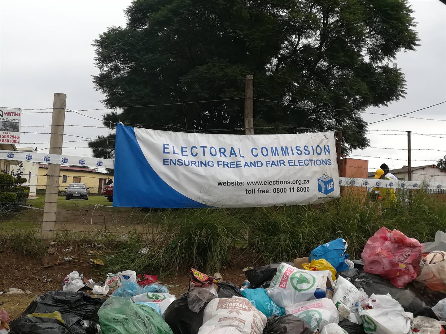A voting station in Ngangelizwe, Mthatha, where refuse lies uncollected for weeks in the King Sabata Dalindyebo municipal. Picture: Lubabalo Ngcukana/City Press