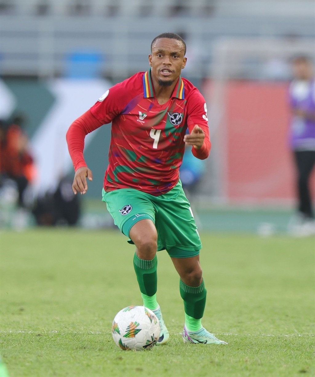 Riaan Hanamub of Namibia during the 2023 Africa Cup of Nations Finals match between Tunisia and Namibia at Amadou Gon Coulibaly Stadium in Korhogo on 16 January 2024 