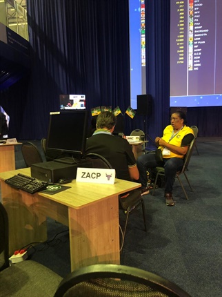 The ZACP or Purple Cows’ work station on the national results centre floor was empty on Thursday morning, while ANC officials were gathering to follow the results in realtime.