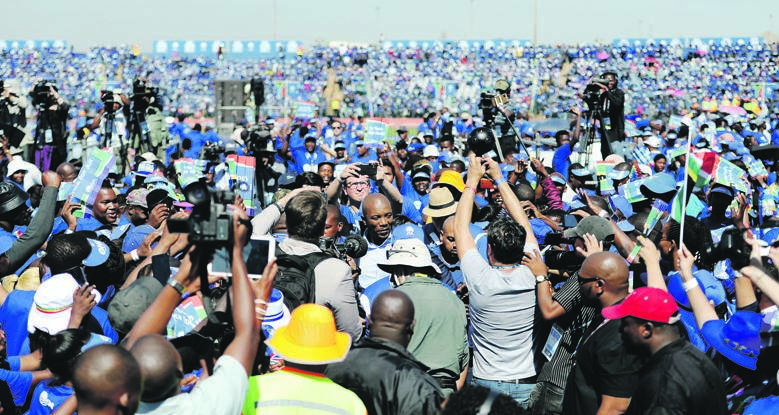 RACIALLY DIVIDED The DA’s loss in votes has shown how polarised South Africa is. This photo was taken at the party’s last rally in Dobsonville. Picture: Tebogo Letsie