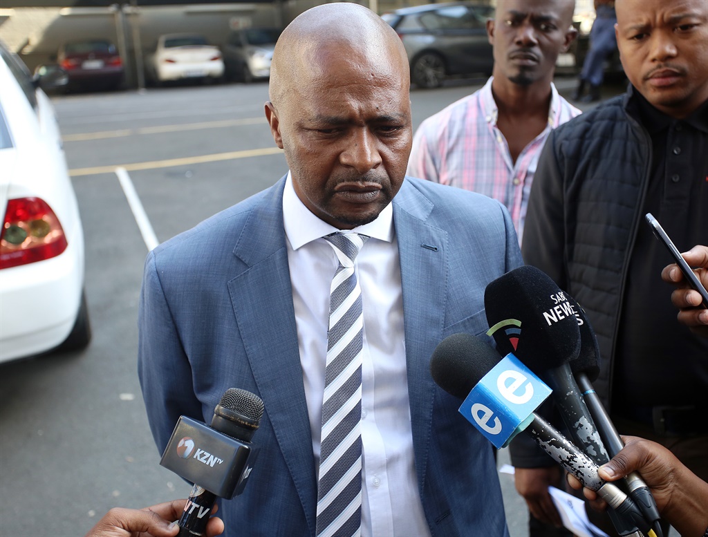 Hawks spokesperson Hangwani Mulaudzi outside the Durban Commercial Crimes Court after eThekwini mayor Zandile Gumede was granted bail of R50 000 Picture: Sibusiso Ndlovu 