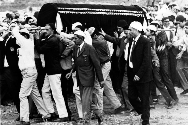 Ahmed Timols funeral in 1972. (Supplied)