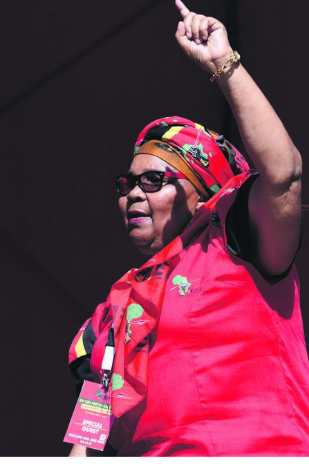 EFF MP Sibongile Khawula at her party&#39;s rally in Chatsworth.      &#160;  Photo by Tebogo Letsie