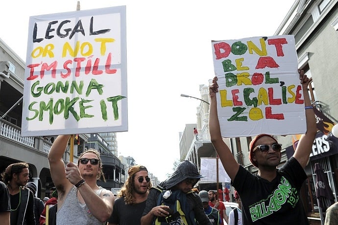 South Africans march for the legalisation and regulation of cannabis use in South Africa. 