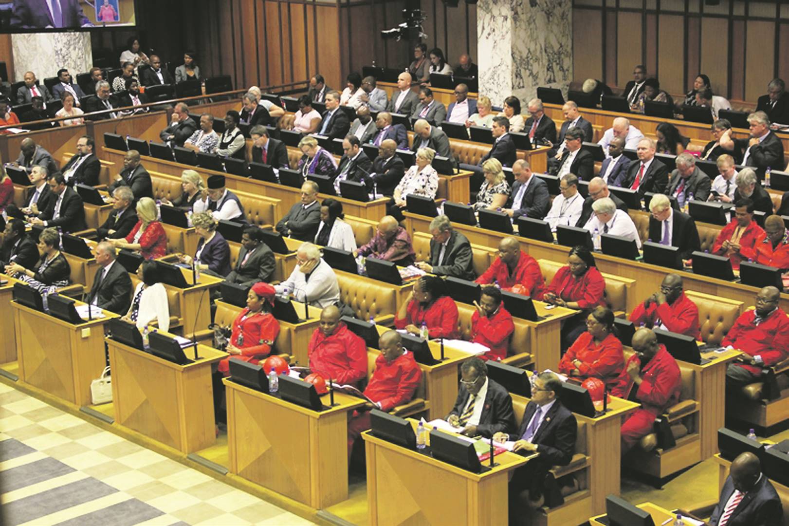 EFF members in Parliament. Picture: Lindile Mbontsi/File