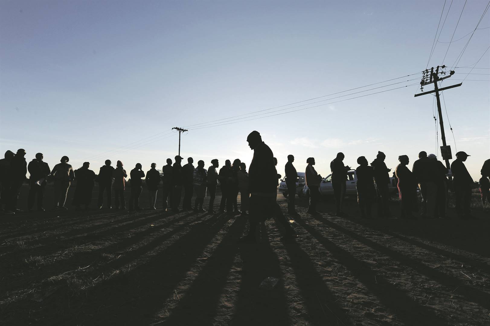 VOTING DAY People queue to cast their ballots near Diepsloot. Picture: Tebogo Letsie