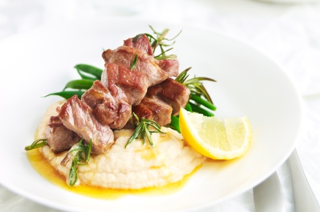 Lamb skewers with white bean purée. (PHOTO: YOU Digital)