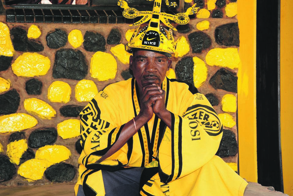 Superfan Peter Sisana is now ashamed to live in his yellow and black house.  Photo by           Morapedi Mashashe