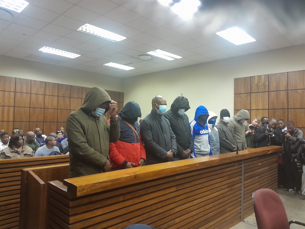 Eight VIP protection officers linked to the alleged assault incident on the N1 appeared in the Randburg Magistrates Court on Monday. Photo by Happy Mnguni
