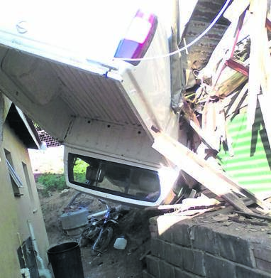 This bakkie landed on top of a shack where three family members were sleeping in Umlazi, south of Durban. 