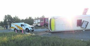 An Intercape bus driver lost control and overturned in Welkom on Monday morning. 