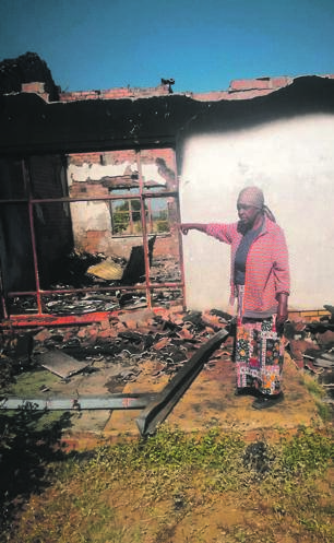 The house where gogo Miriam Makgoro and her grandchildren lived was burnt to ashes and she suspects it was done on purpose.   Photo by Bongani Mthimunye