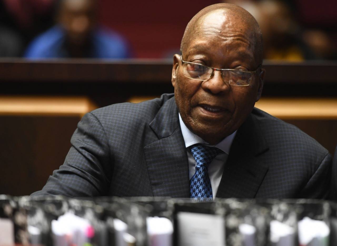 Jacob Zuma is seen in court. 