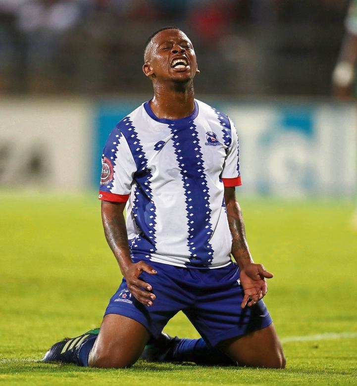Thabiso Kutumela scored the solitary goal when Maritzburg United won their first play-offs match. Photo by Backpagepix
