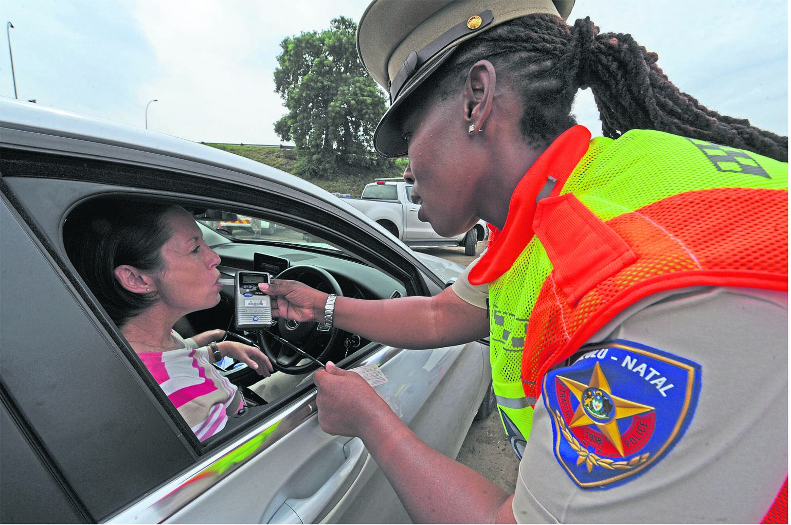 A motorist being checked for alcohol levels. (File photo)
