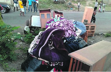This furniture was thrown out during an attempted eviction in Umlazi this week. 