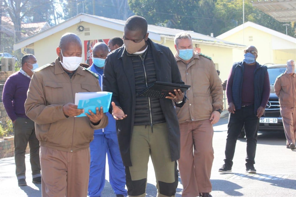 Minister Ronald Lamola visiting Malmesbury Prison.