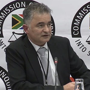 Roberto Gonsalves testifies before the state capture commission. (Screengrab)