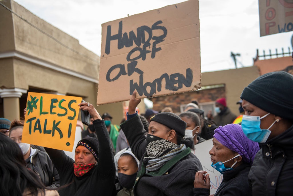 People of the Eersterust community during the Stop Violence Against Women March in Pretoria. 