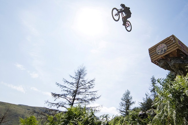 The road gap, which sends riders flying over the Welsh countryside (Photo: Red Bull Content Pool)