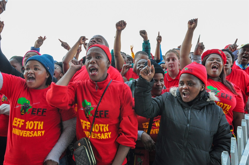 Economic Freedom Fighters (EFF) members gathered 