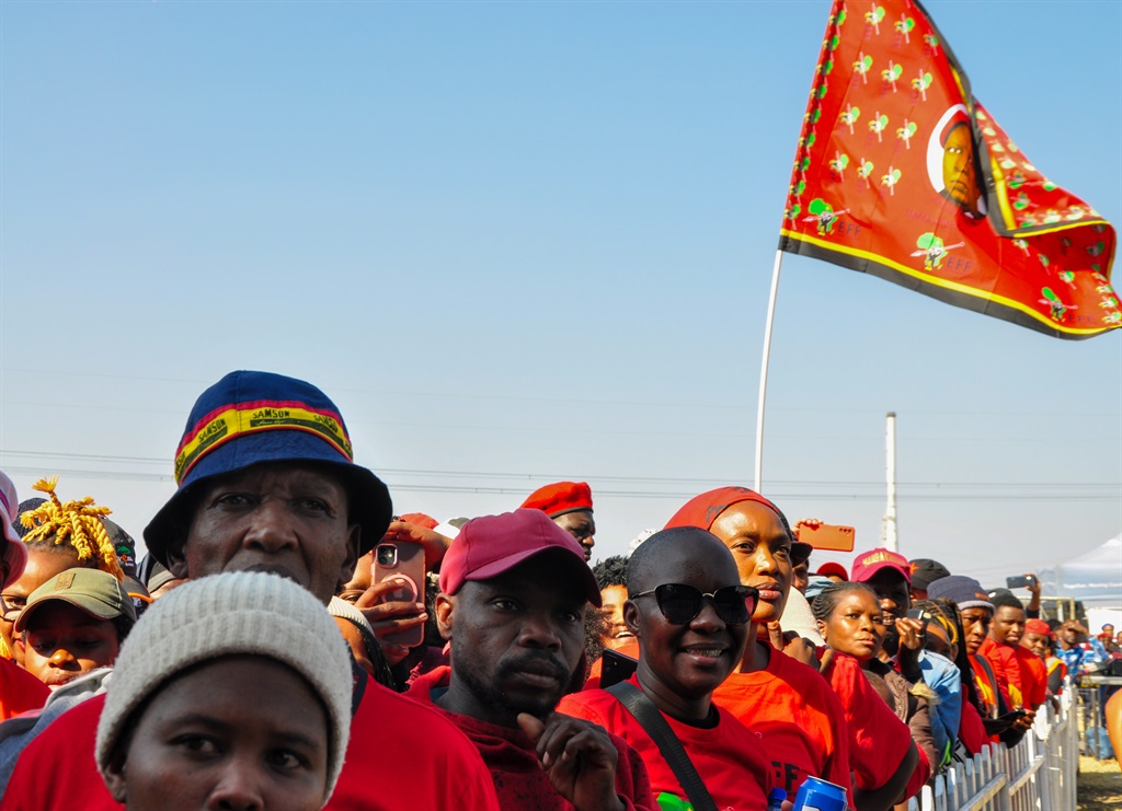 Economic Freedom Fighters (EFF) members gathered 