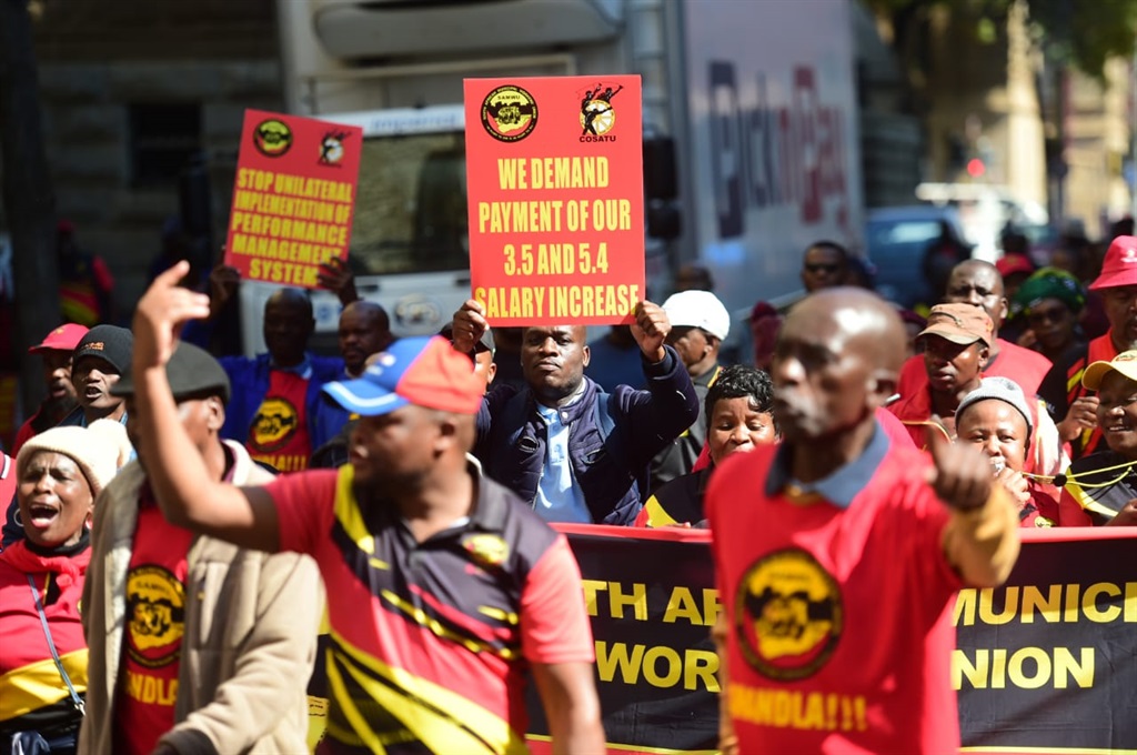 The South African Municipal Workers Union marched 
