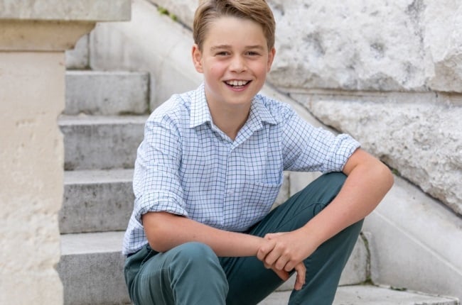 The once shy prince looks confident in a portrait released by the palace to mark his 10th birthday on 22 July 2023.  (PHOTO: Millie Pilkington/KensingtonPalace/Gallo Images/Getty Images)