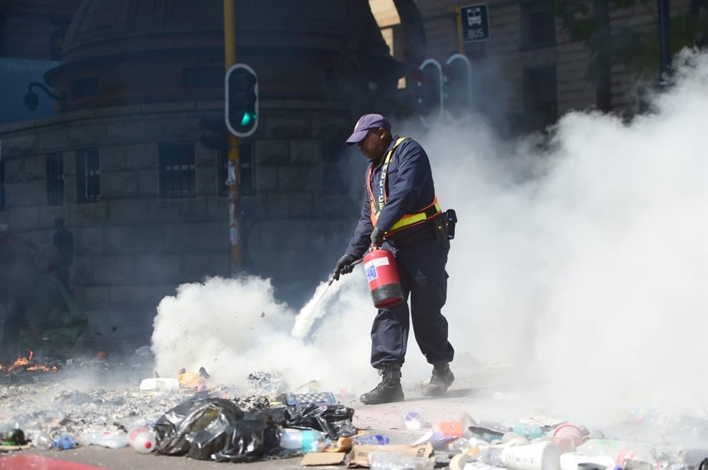 The South African Municipal Workers Union marched 