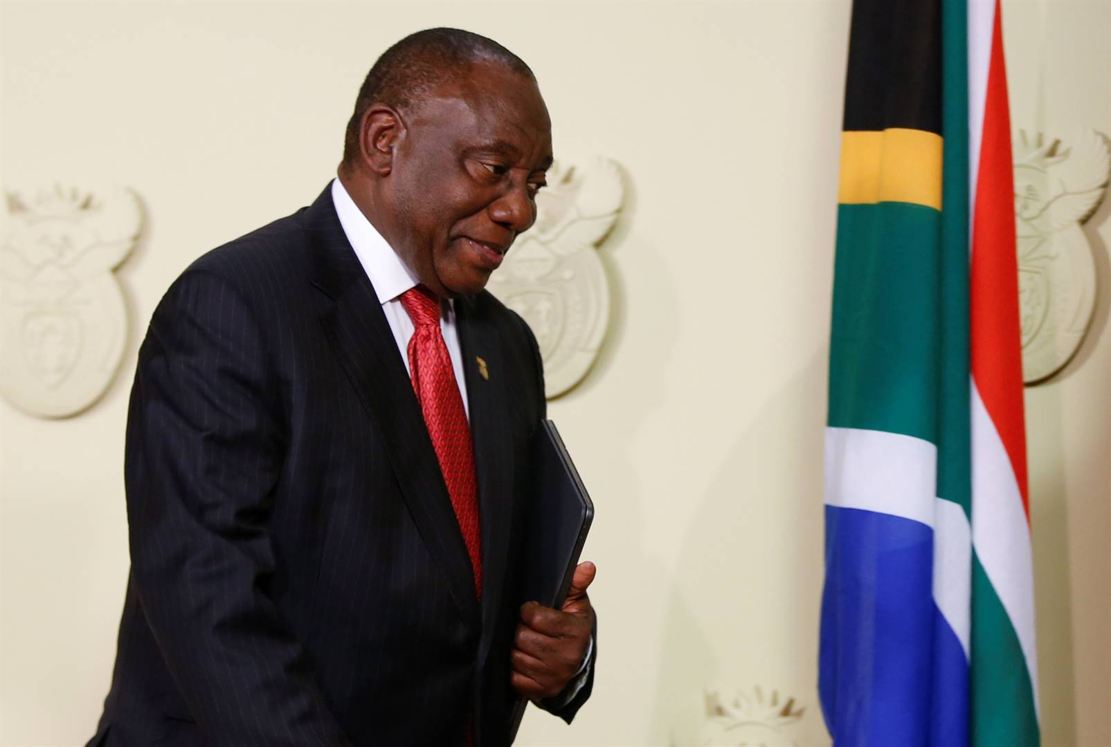 Cyril Ramaphosa leaves after the announcement of the new Cabinet in Pretoria. Picture: Siphiwe Sibeko/Reuters