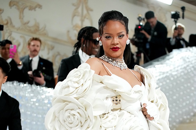 Rihanna in Valentino at the 2023 Met Gala. 