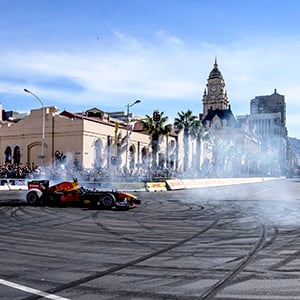 The typically sleepy Sunday streets of Cape Town were awakened by the roaring engine of Red Bull's 2011 Formula 1 championship-winning car this weekend with Scotland's David Coulthard behind the wheel.