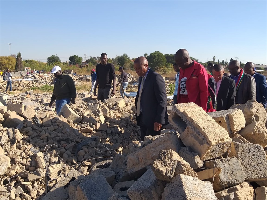 City of Johannesburg Mayor Herman Mashaba conducts walkabout in Alexandra where over 80 structures were demolished. 
