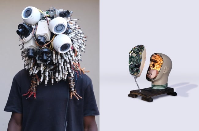 Francois Knoetze and Dave Braithwaite use electronic waste to create art pieces to teach people about e-waste. (PHOTO: Supplied)