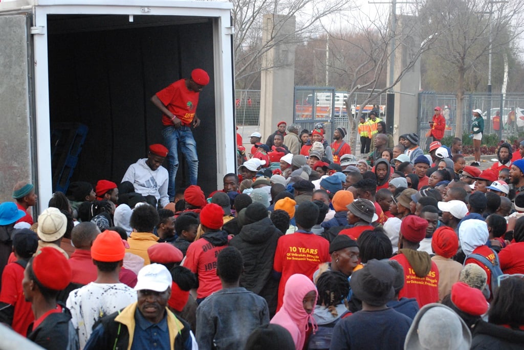 EFF members seen looting food trucks at the party's 10th year anniversary celebration. Photo by Khaya Masipa