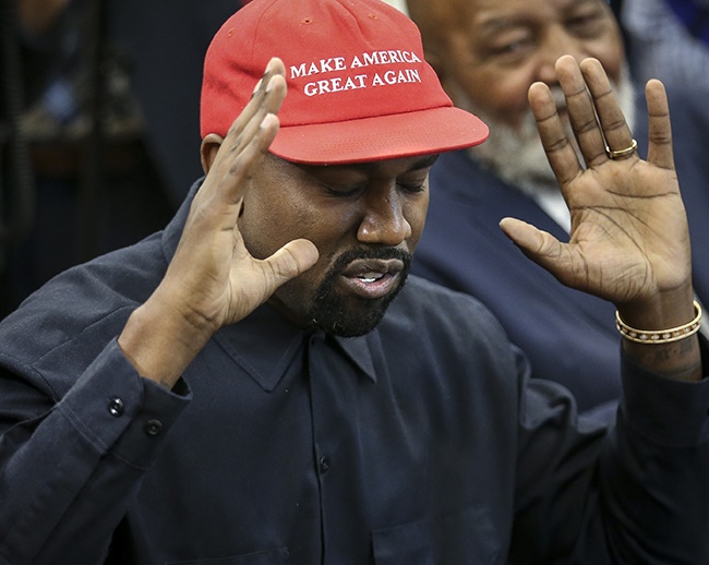 Rapper Kanye West speaks during a meeting with US President Donald Trump in the Oval Office of the White House on 11 October 2018 in Washington. (Photo: Oliver Contreras - Pool/Getty Images)