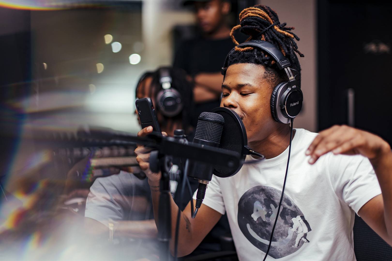 DROPPING BARS Nasty C during an all-night recording session at Red Bull Music Studios Cape Town. Picture: Jonathan Ferreira