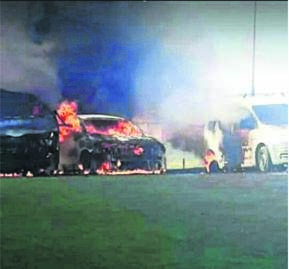 Cars were torched at Walter Sisulu University’s Zamukulungisa site.
