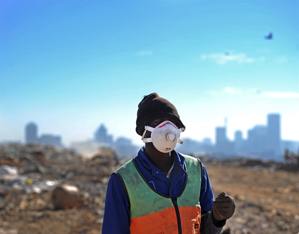 June 07.2019. A worker at the Pikitup landfill  in