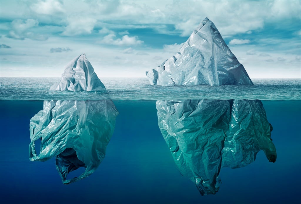 plastic bag environment pollution with iceberg of 