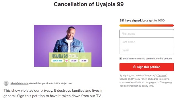 Cancel Uyajola 99