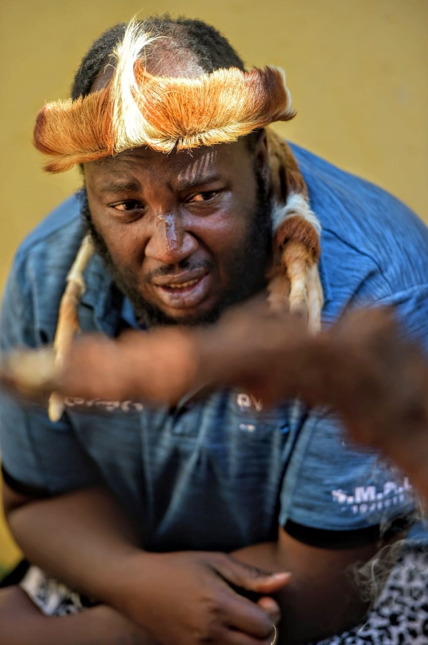 Sangoma Douglas Sibanda is a happy man.  Photo by Raymond Morare 