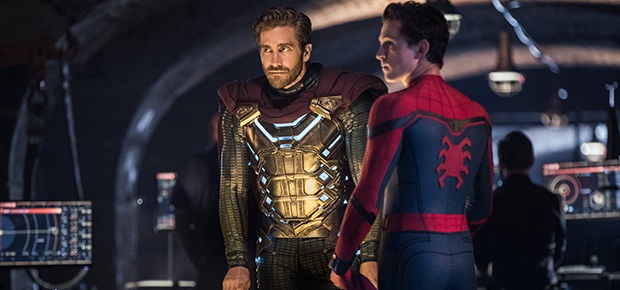Jake Gyllenhaal and Tom Holland in a scene from 'Spider-Man: Far From Home.' (Greatstock/Splash)