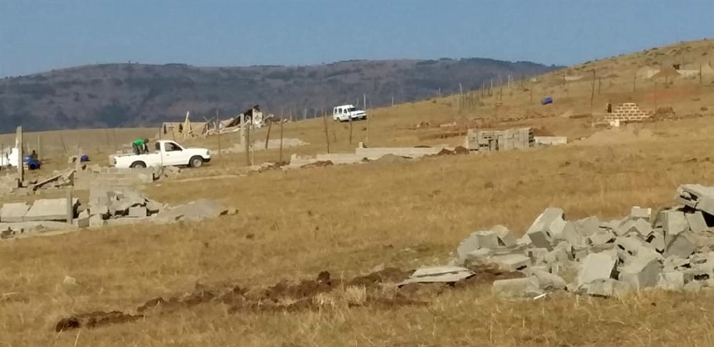 Some of the houses that were demolished in Ndakeni Village this week. 