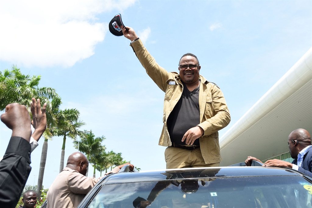 Tundu Lissu shortly after his return from exile, at the Julius Nyerere International Airport in Dar es Salaam in January 2023. (Photo by ERICKY BONIPHACE / AFP)