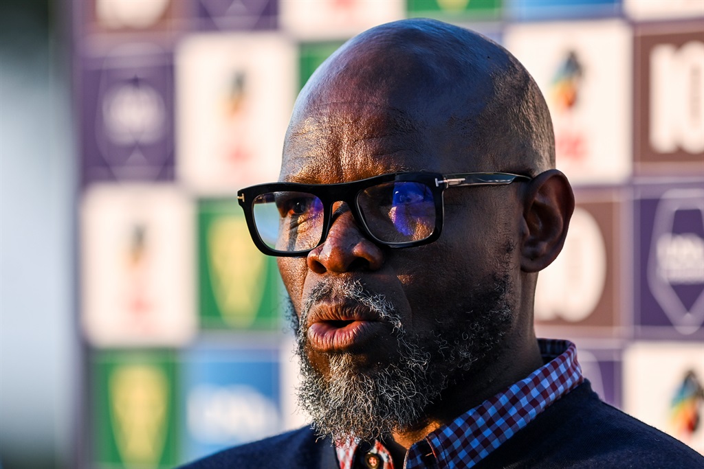 HAMMARSDALE, SOUTH AFRICA - AUGUST 05: Steve Komphela, head coach of Swallows FC during the DStv Premiership match between Golden Arrows and Moroka Swallows at Mpumalanga Stadium on August 05, 2023 in Hammarsdale, South Africa. (Photo by Darren Stewart/Gallo Images)
