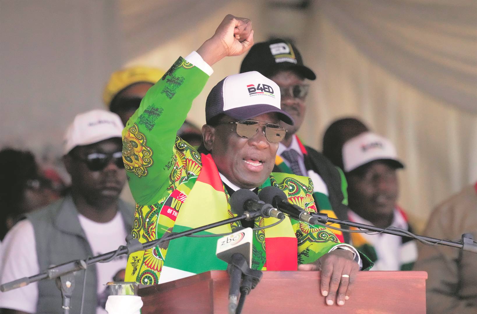 Zimbabwean President Emmerson Mnangagwa on the cam