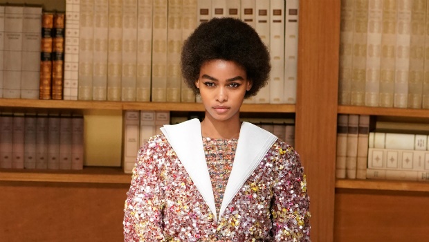 Blesnya Minher walks the runway during the Chanel Haute Couture Fall/Winter 2019 2020 show 