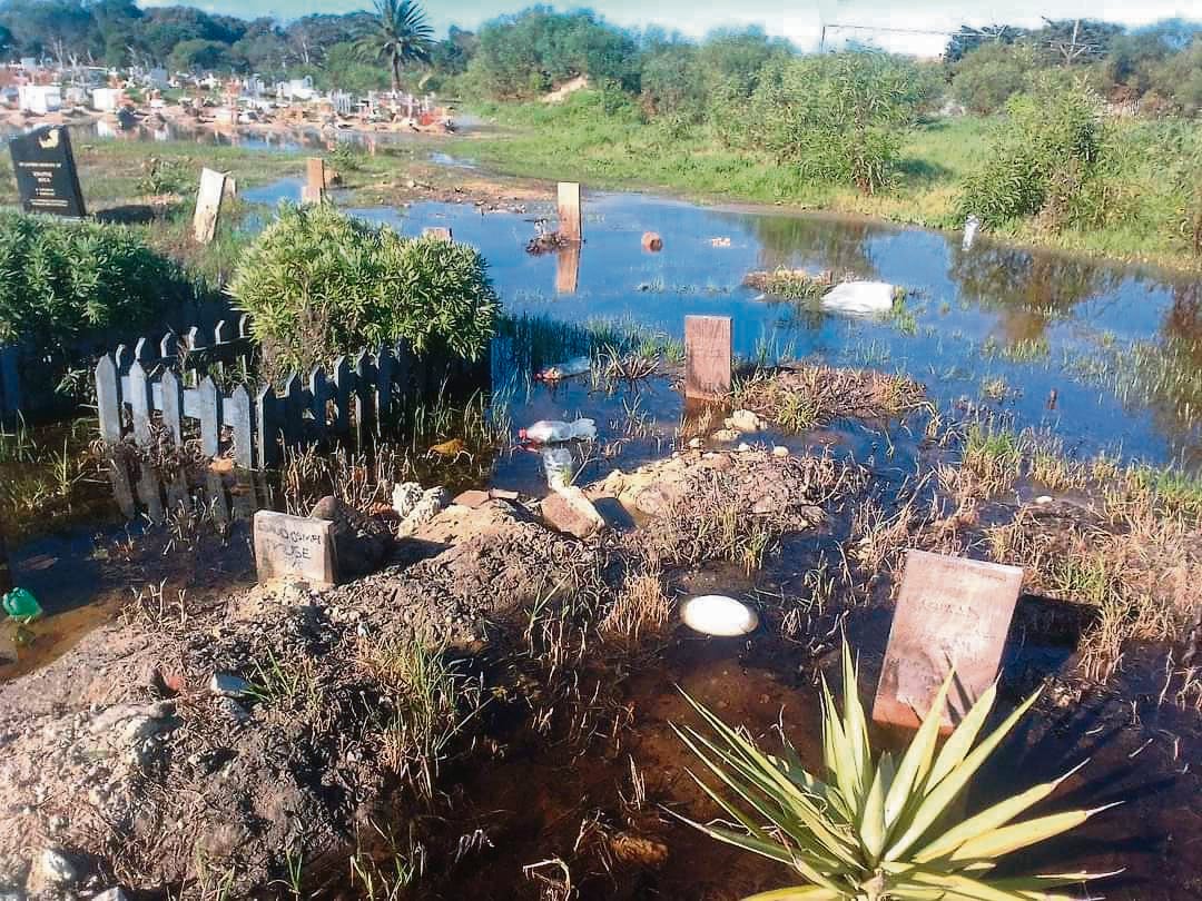 Waterlogged graves at Maitland’s Gate four.PHOTOs: Supplied